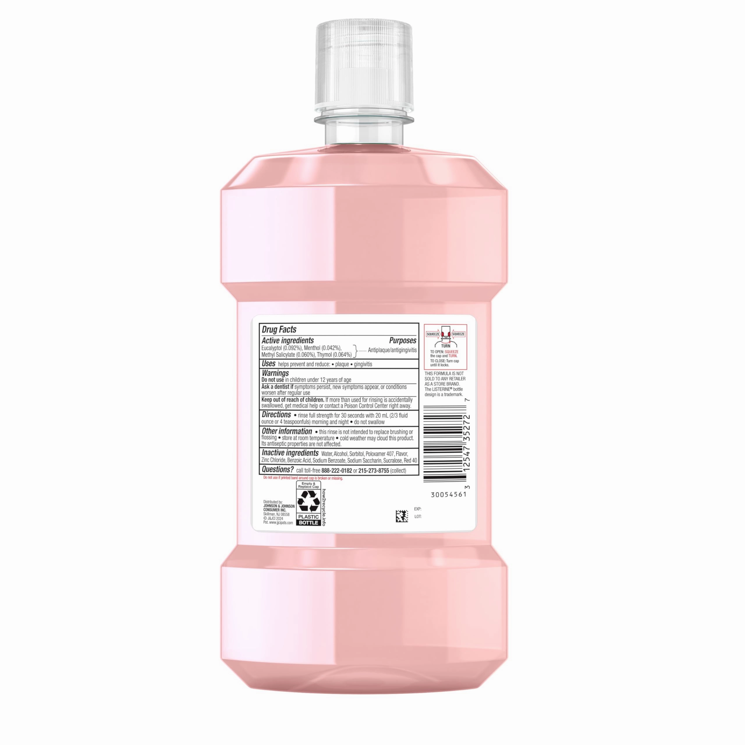 Listerine Clinical Solutions Mouthwash Gum Health Antiseptic, Antigingivitis and Antiplaque Oral Rinse Helps Prevent Buildup and Immediately Kills Germs for Healthier Gums, ICY Mint, 500 mL