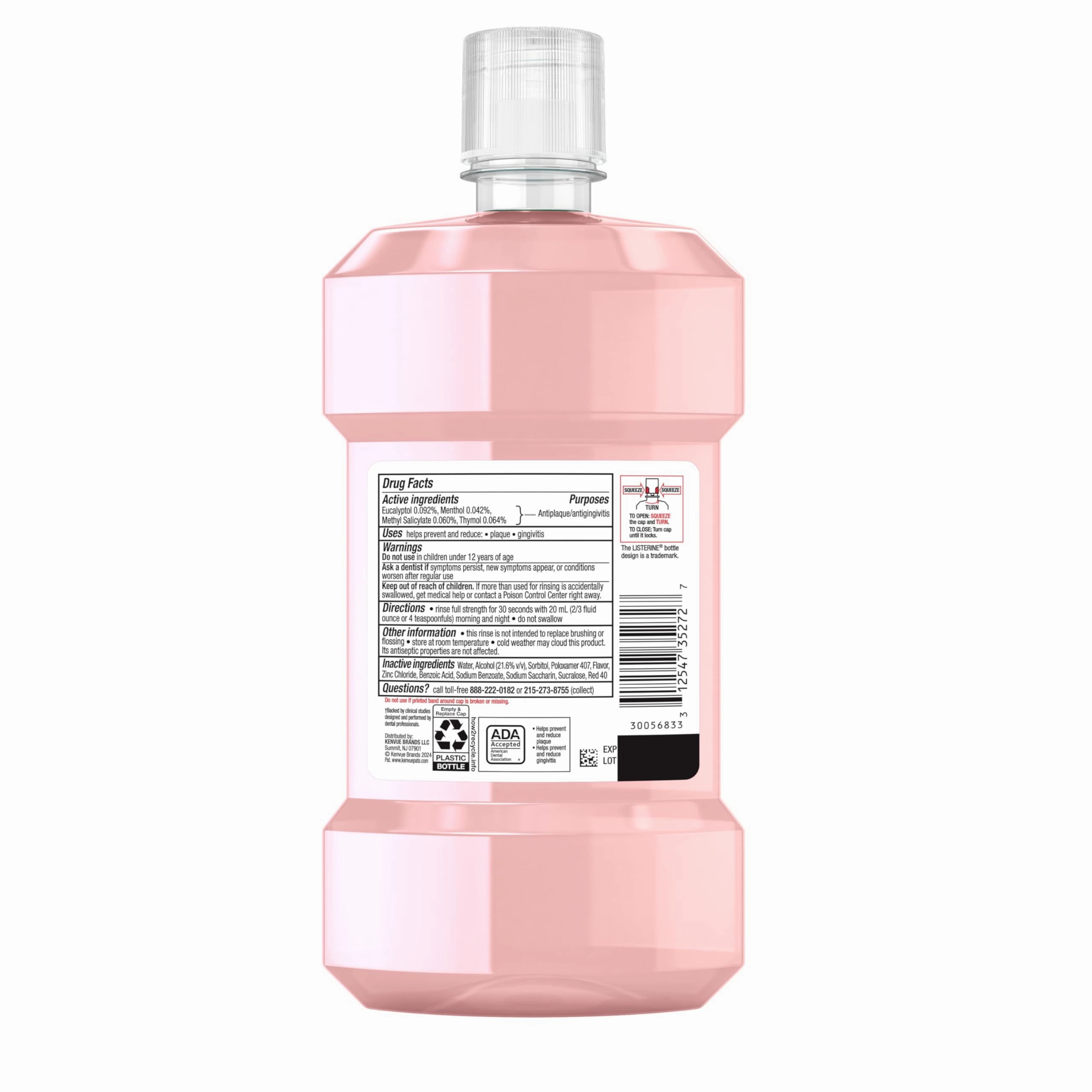 Listerine Clinical Solutions Mouthwash Gum Health Antiseptic, Antigingivitis and Antiplaque Oral Rinse Helps Prevent Buildup and Immediately Kills Germs for Healthier Gums, ICY Mint, 500 mL