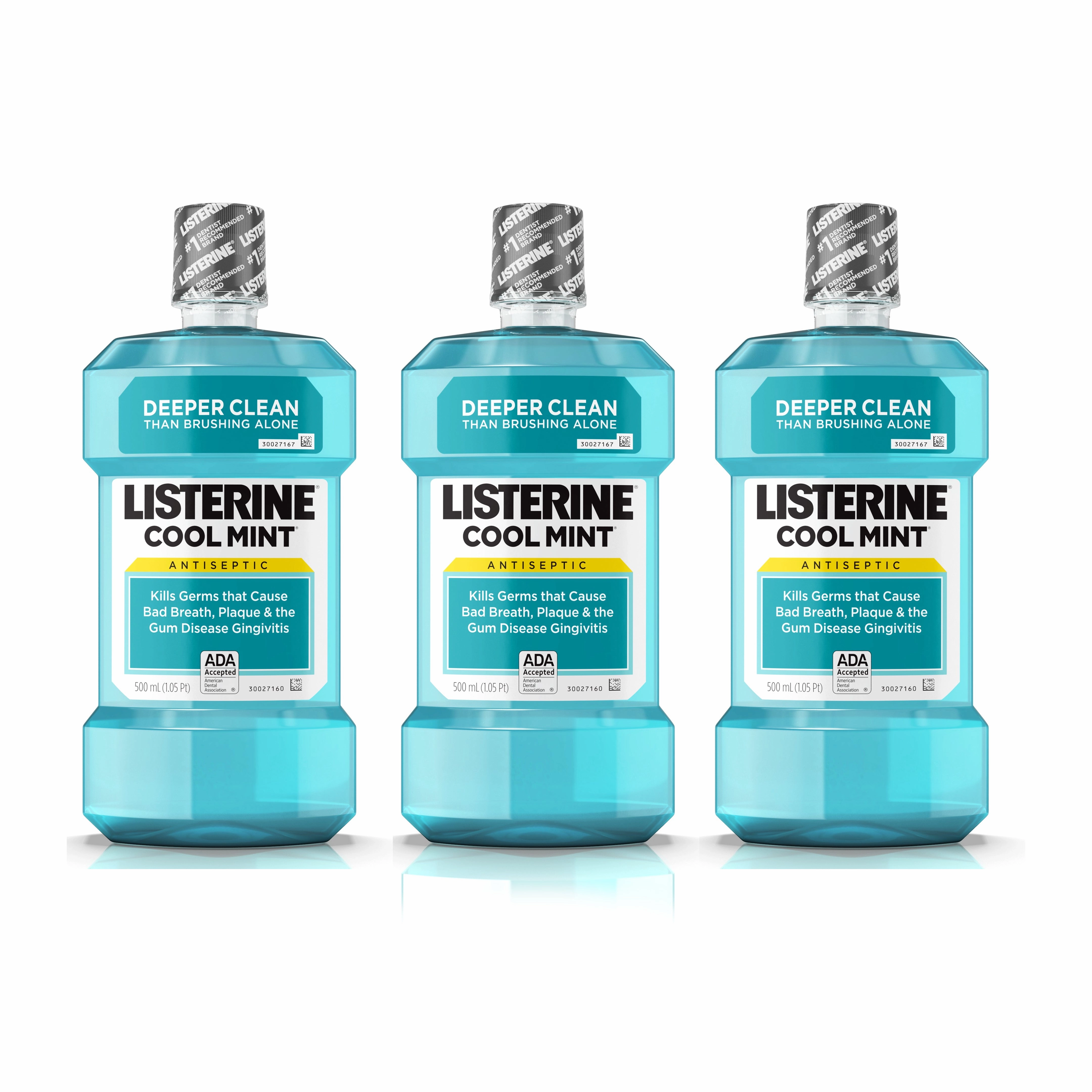 Listerine Cool Mint Antiseptic Mouthwash 500 ML "3-PACK"