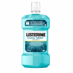 Listerine Cool Mint Antiseptic Mouthwash, Daily Oral Rinse Kills 99% of Germs that Cause Bad Breath, Plaque and Gingivitis for a Fresher, Cleaner Mouth, Cool Mint Flavor, 1.5 L