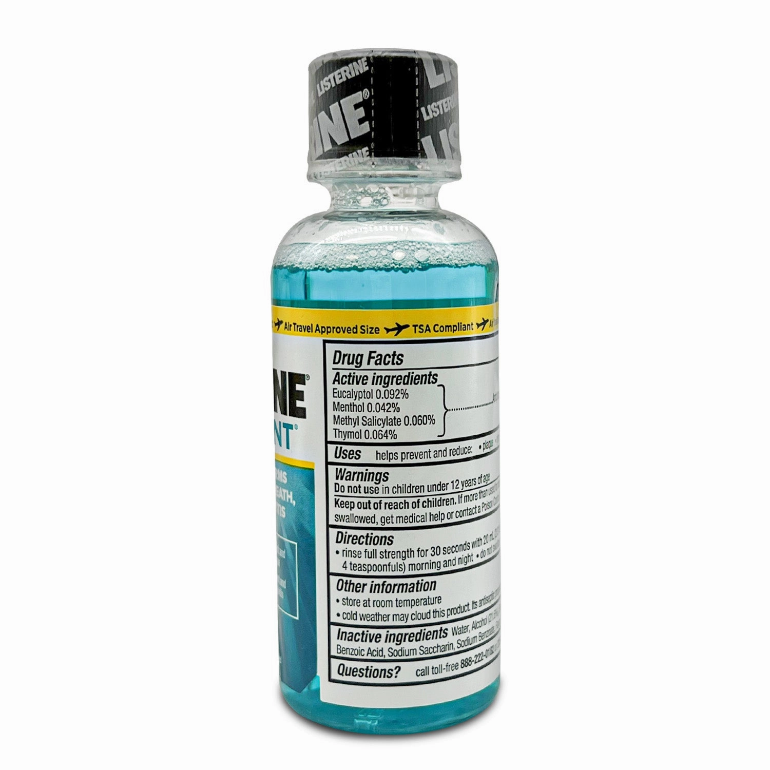 LISTERINE Cool Mint Antiseptic Mouthwash to Kill 99% of Germs That Cause Bad Breath, Plaque and Gingivitis, Cool Mint Flavor, 95mL (3.2Floz)