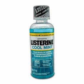LISTERINE Cool Mint Antiseptic Mouthwash to Kill 99% of Germs That Cause Bad Breath, Plaque and Gingivitis, Cool Mint Flavor, 95mL (3.2Floz)