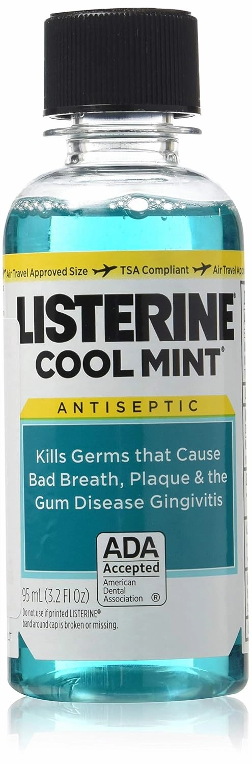 Listerine Cool Mint Zero Alcohol Mouthwash, 3.2 oz (Pack of 3)