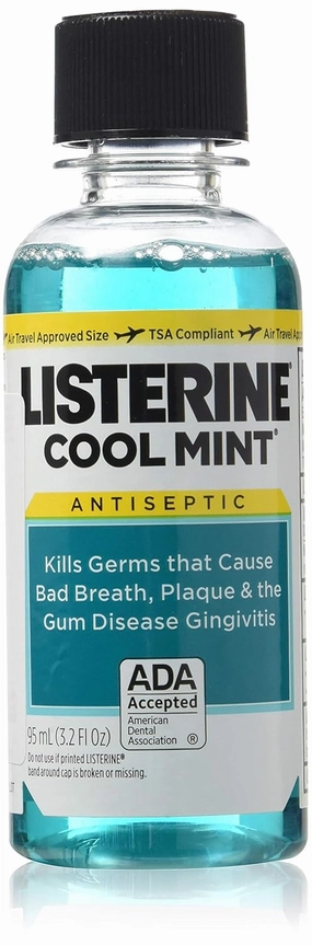 Listerine Cool Mint Zero Alcohol Mouthwash, 3.2 oz (Pack of 3)
