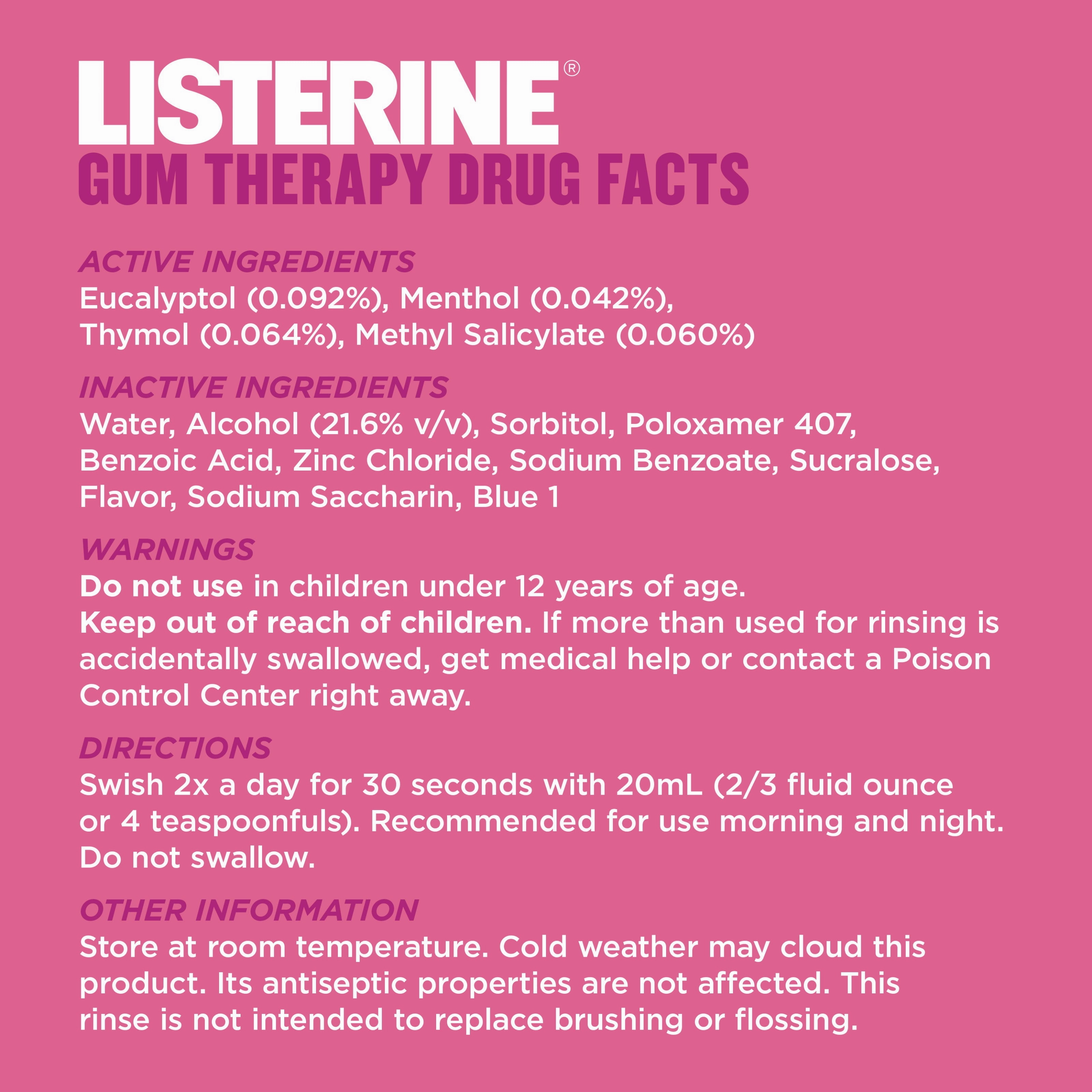 Listerine Gum Therapy Anti-Gingivitis Mouthwash Glacier Mint 500 mL NEW