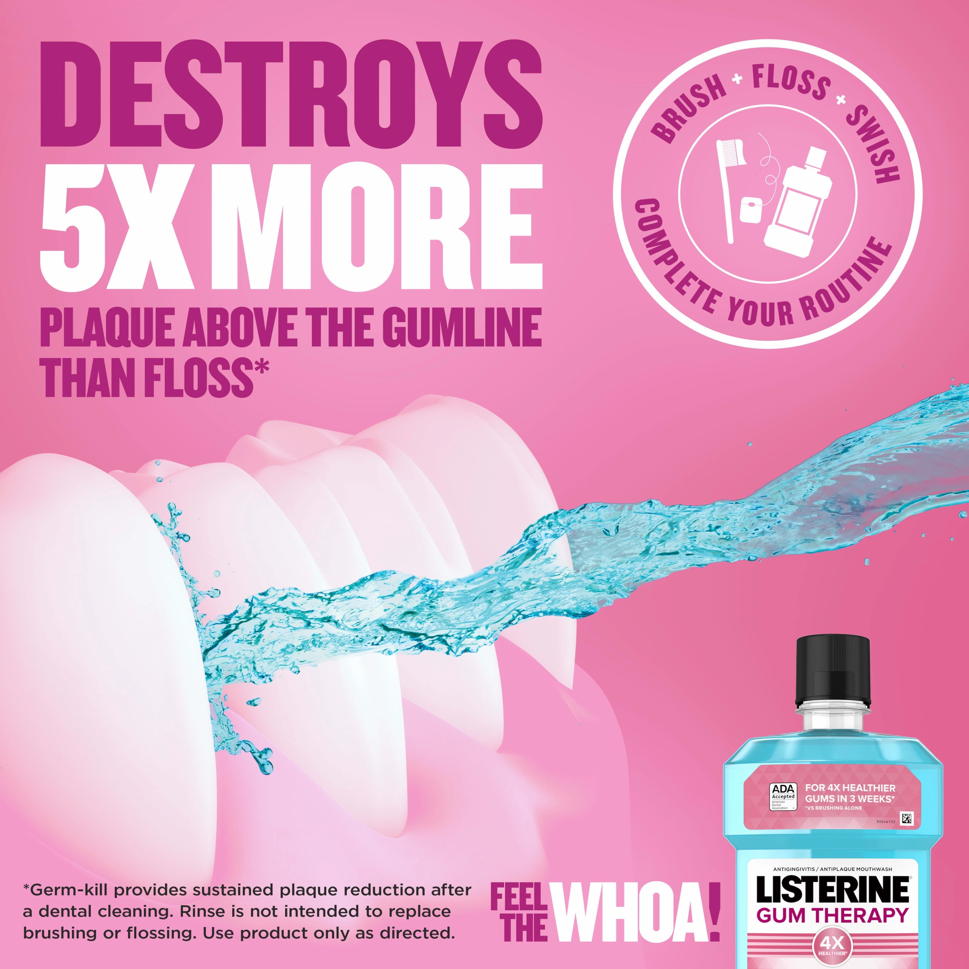 Listerine Gum Therapy Anti-Gingivitis Mouthwash Glacier Mint 500 mL NEW
