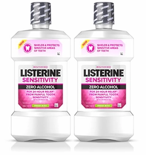 Listerine Sensitivity Mouthwash, Fresh Mint, 500 mL, 2 Count