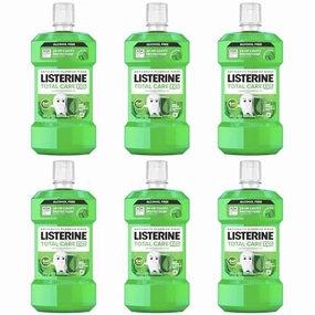 Listerine Smart Rinse Kids Alcohol-Free Anticavity Sodium Fluoride Mouthwash, ADA Accepted Oral Rinse for Dental Cavity Protection, Mint Shield Flavor for Children's Oral Care, 500 mL (Pack of 6)