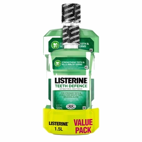 Listerine Teeth Defence Mouthwash 1 Litre   500ml Value Pack