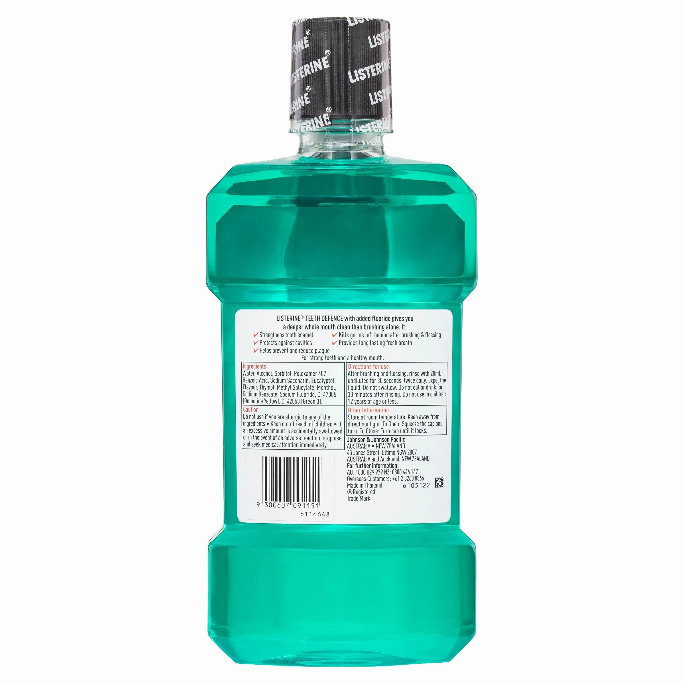 Listerine Teeth Defence Mouthwash 1 Litre   500ml Value Pack