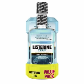 Listerine Zero Alcohol Mouthwash 1 Litre   500ml Value Pack