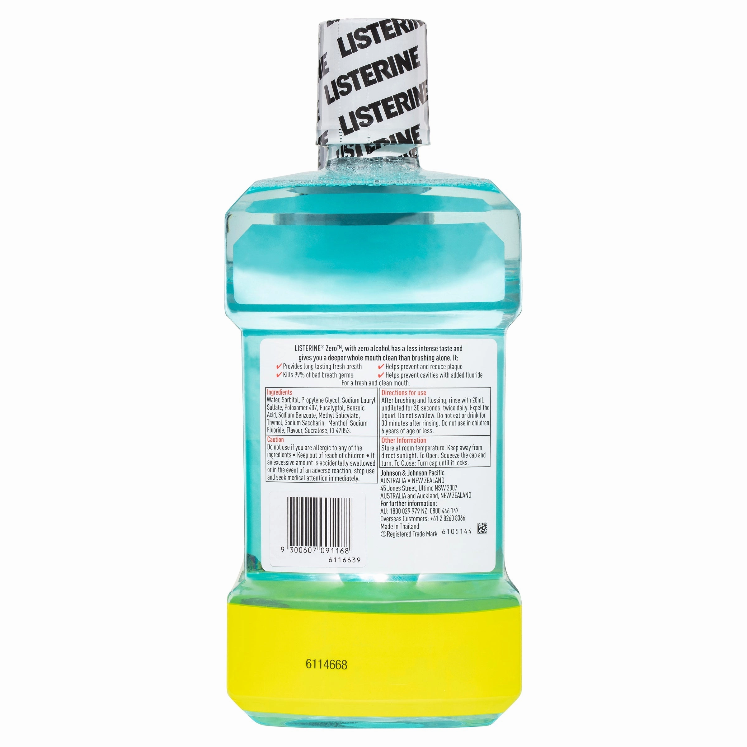 Listerine Zero Alcohol Mouthwash 1 Litre   500ml Value Pack
