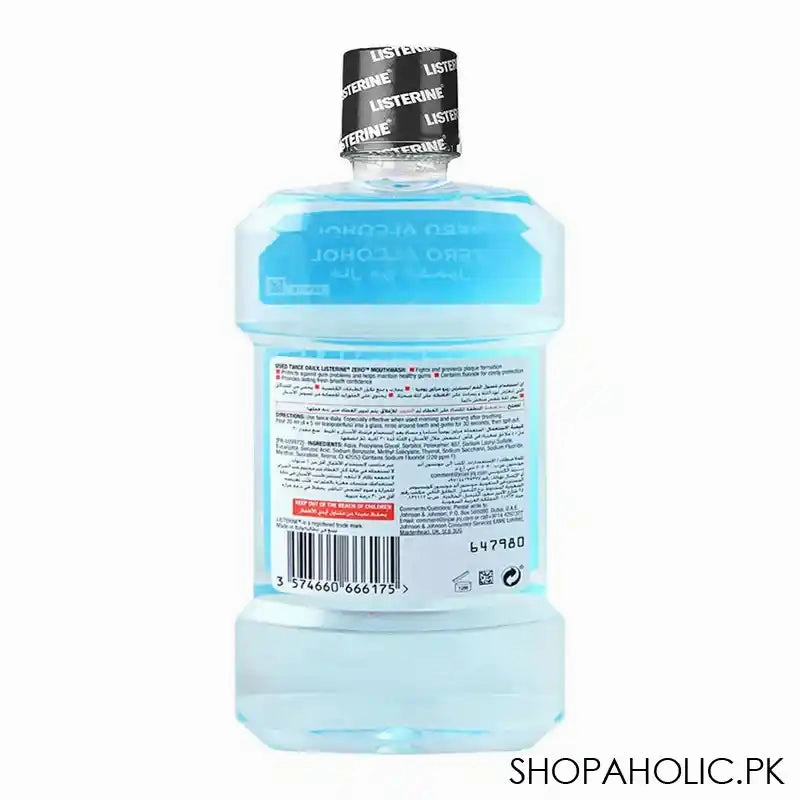 Listerine Zero Mild Mint Mouthwash, Zero Alcohol, 500ml