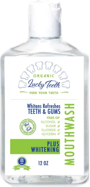 Lucky Teeth Organic Food Grade Peroxide MouthWash - Plus WHITENING - Whitens, Refreshes. Food Grade Peroxide   Essential Oils. … (1)