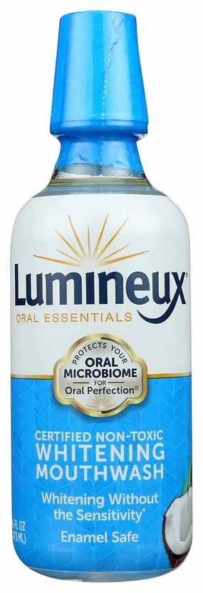 Lumineux Teeth Whitening Mouthwash, Peroxide Free, Non Toxic, 16 Fluid Ounces (Pack of 1)