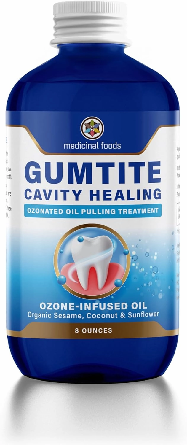Medicinal Foods Gumtite Ozonated Mouthwash Oil | Natural Gum Treatment for Gum Health | Oral Care | Gum Inflammation Relief | Plaque Prevention | Fight Bad Breathe | Gum Repair & Dental Health