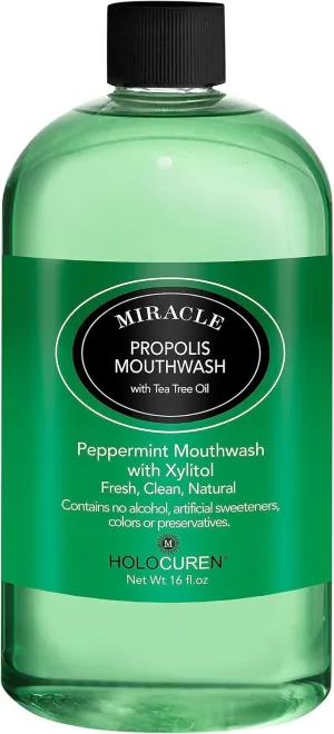 Miracle Propolis Mouthwash with Tea Tree Oil, No Fluoride, 16 oz, Natural