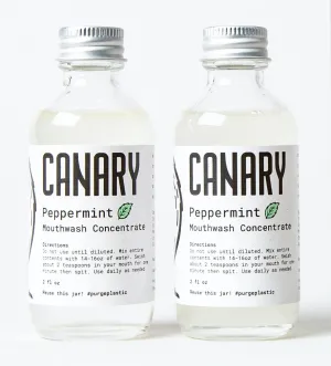 Mouthwash Concentrate Peppermint - Great for Travel, Dry Mouth and Gum Health - Alcohol & Fluoride Free, Natural Mouth Wash for Bad Breath - Zero Waste - 2 Pack, 2 Oz Each