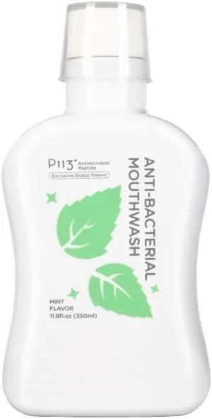 Mouthwash New Generation P113  Peptide Anti-Cavity Rinse Alcohol-Free Mint Flavor 11.08 fl oz Deep Cleaning & Soothing for Teeth and Gums Safe Oral Hygiene
