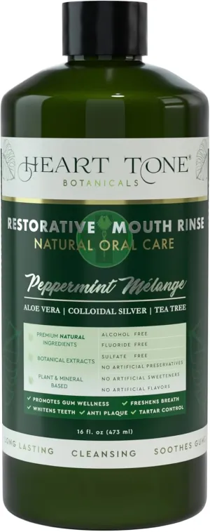 Nano Silver Mouthwash | All Natural | Adult Restorative Mouth Rinse | Aloe Vera, Colloidal Silver, & Tea Tree | Complete Oral Care & Fresh Breath | Fluoride, GMO, & Alcohol Free