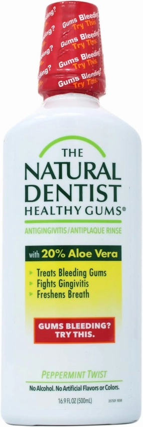 Natural Dentist Healthy Gums Antigingivitis Mouthwash in Peppermint Twist - for when you see pink in your sink