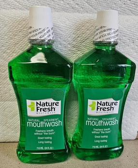 Nature Fresh Natural Spearmint Mouthwash, 24 Fl Oz, Pack of 2, Freshens Breath Without Burn