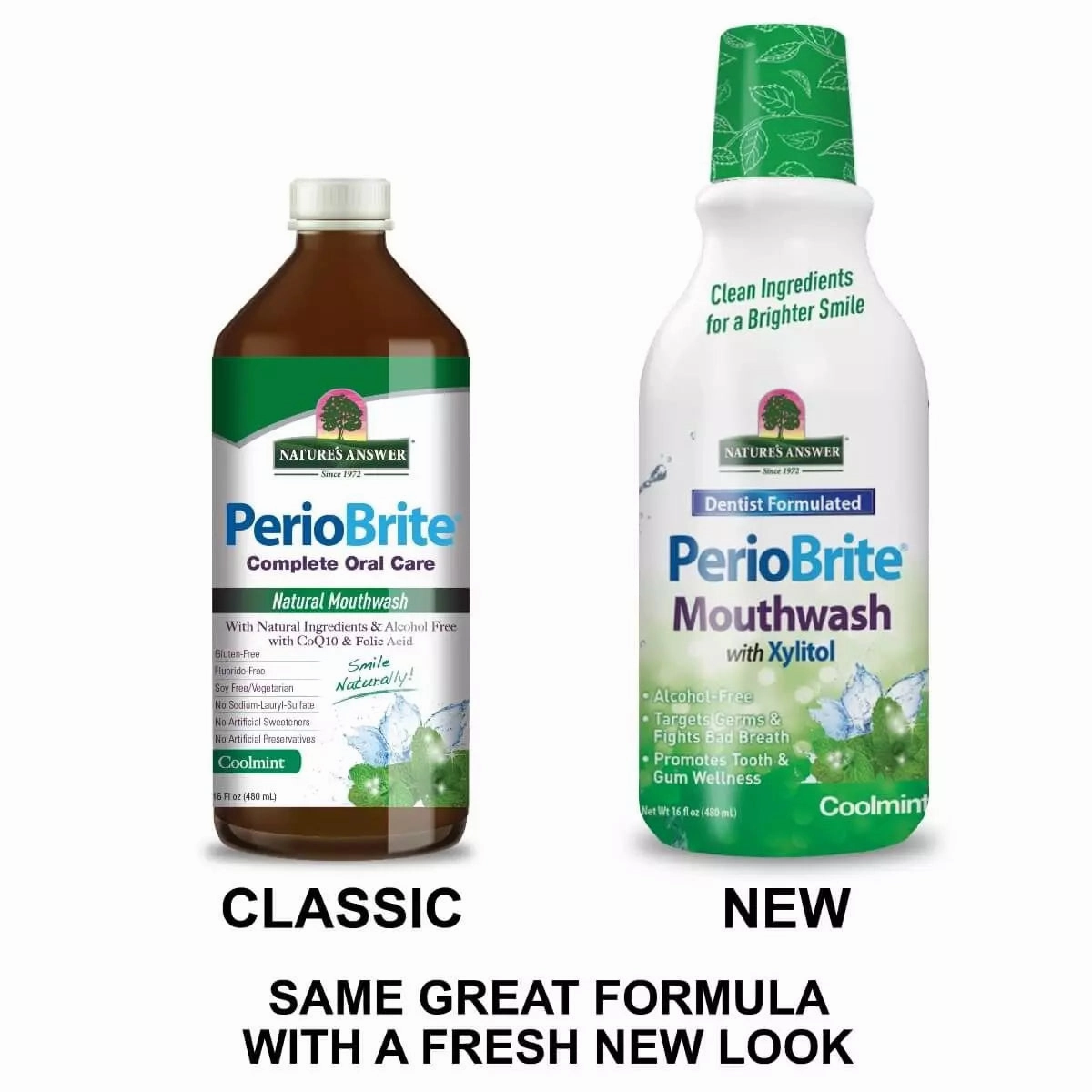 Nature's Answer PerioBrite Mouthwash Cool Mint 16 Oz (480ml)