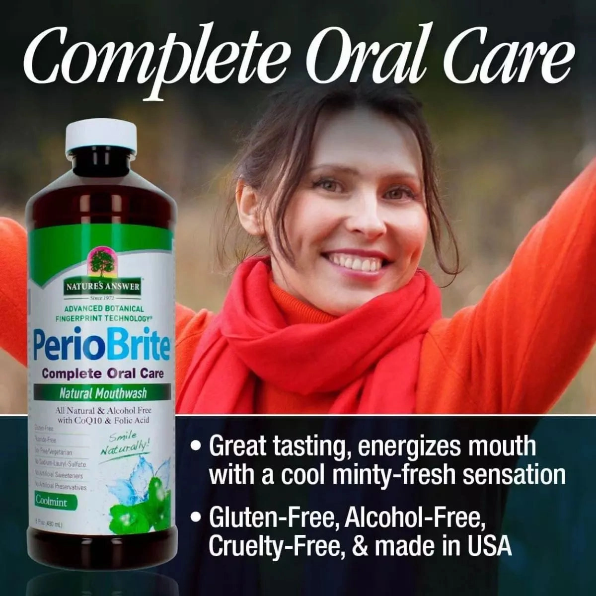 Nature's Answer PerioBrite Mouthwash Cool Mint 16 Oz (480ml)