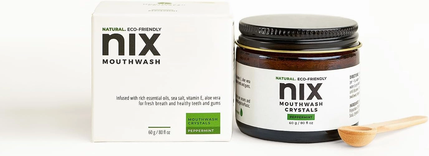 Nix Eco Friendly Natural Mouthwash Crystals | Pleasant Minty Taste | Alcohol-Free | Kills Bad Breath