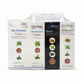 Oh! White Combo Pack Of 5 (Whitening Mouthwash Colux, Foam, Blackmint , Whitemint , Intensive Tooth Whitening)