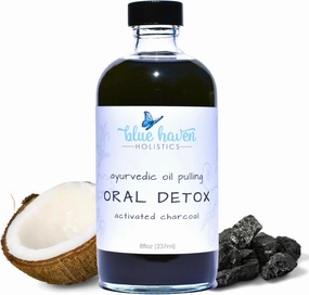 Oil Pulling Mouthwash - Activated Charcoal - Ayurvedic Pulling Oil with Coconut Oil – Mouthwash for Fresh Breath and Sparkling Oral Health