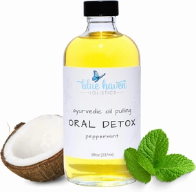 Oil Pulling Mouthwash - Peppermint - Ayurvedic Pulling Oil with Coconut Oil – Mouthwash for Fresh Breath and Sparkling Oral Health