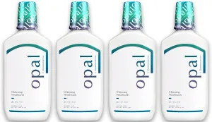 Opalescence Opal Teeth Whitening and Fresh Breath Mouthwash (Pack of 4 Bottles) Cool Mint Flavor, Alcohol-Free, 16 Fl Oz. Made by Ultradent. 5447-4