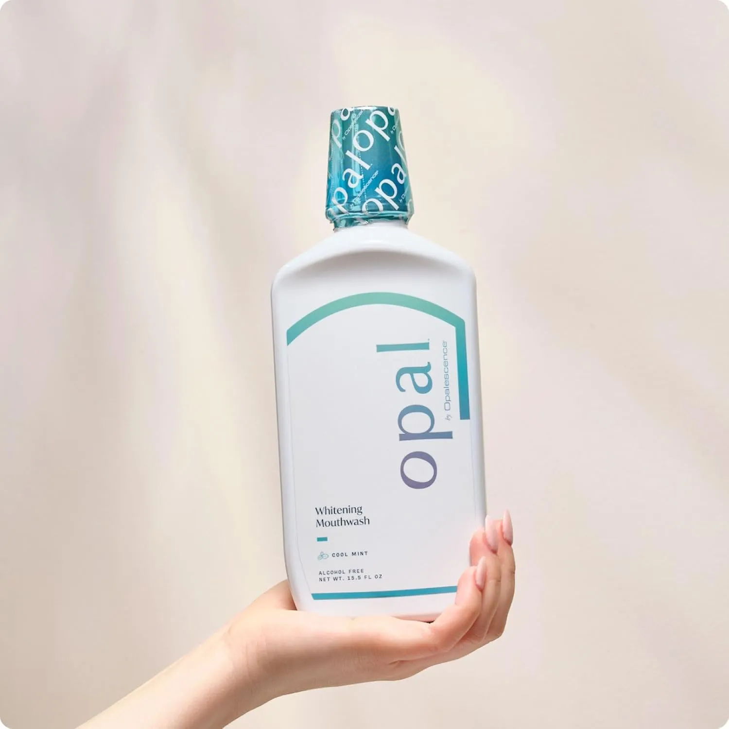 Opalescence Opal Teeth Whitening and Fresh Breath Mouthwash (Pack of 4 Bottles) Cool Mint Flavor, Alcohol-Free, 16 Fl Oz. Made by Ultradent. 5447-4