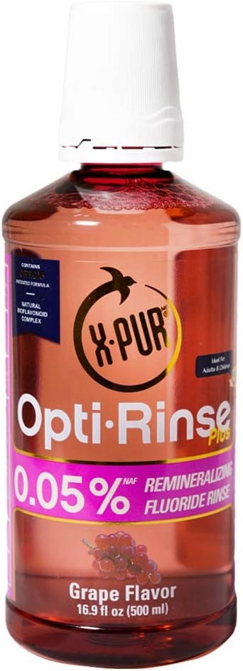 Opti-Rinse Plus - Xylitol Mouthwash with Citrox - Alcohol Free Natural Antiseptic Mouthwash - Antibacterial Mouth Wash - Grape Flavored Mouthwash Alcohol Free - 500 ML