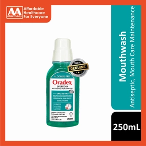 Oradex Everyday Antiseptic Mouthwash (Alcohol Free) 250mL