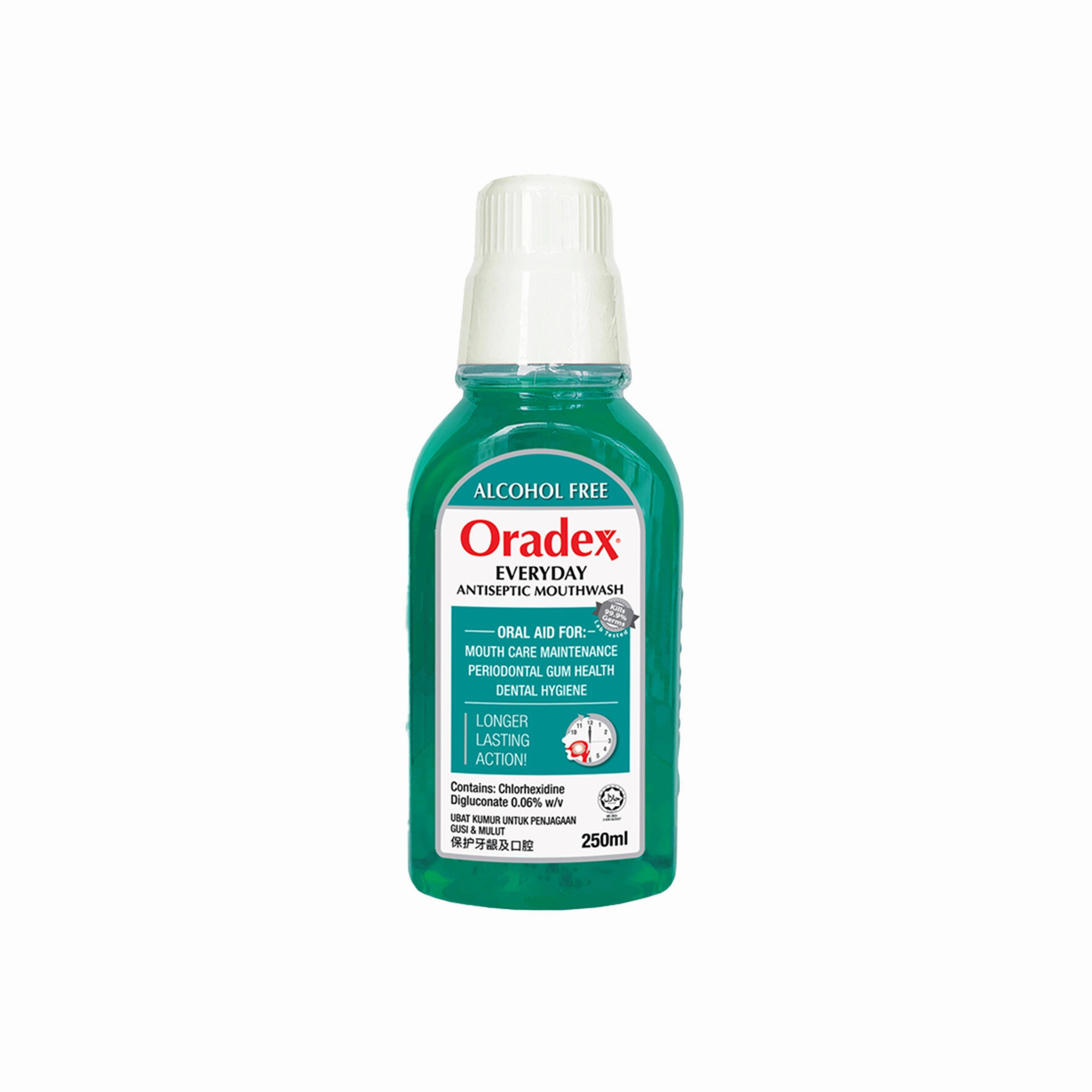 Oradex Everyday Antiseptic Mouthwash (Alcohol Free) 250mL