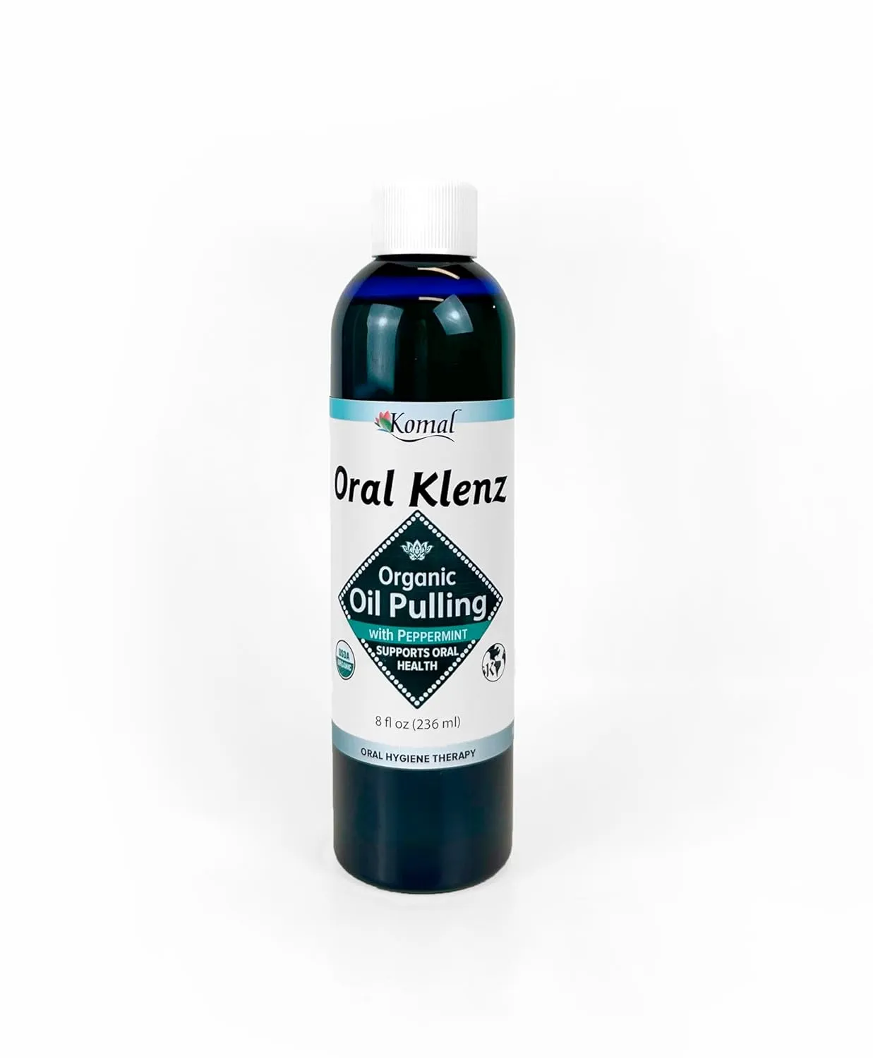Oral Klenz Peppermint, Ayurvedic Oil Pulling with Turmeric & Coconut Oil, USDA Certified Organic, 8 fl oz