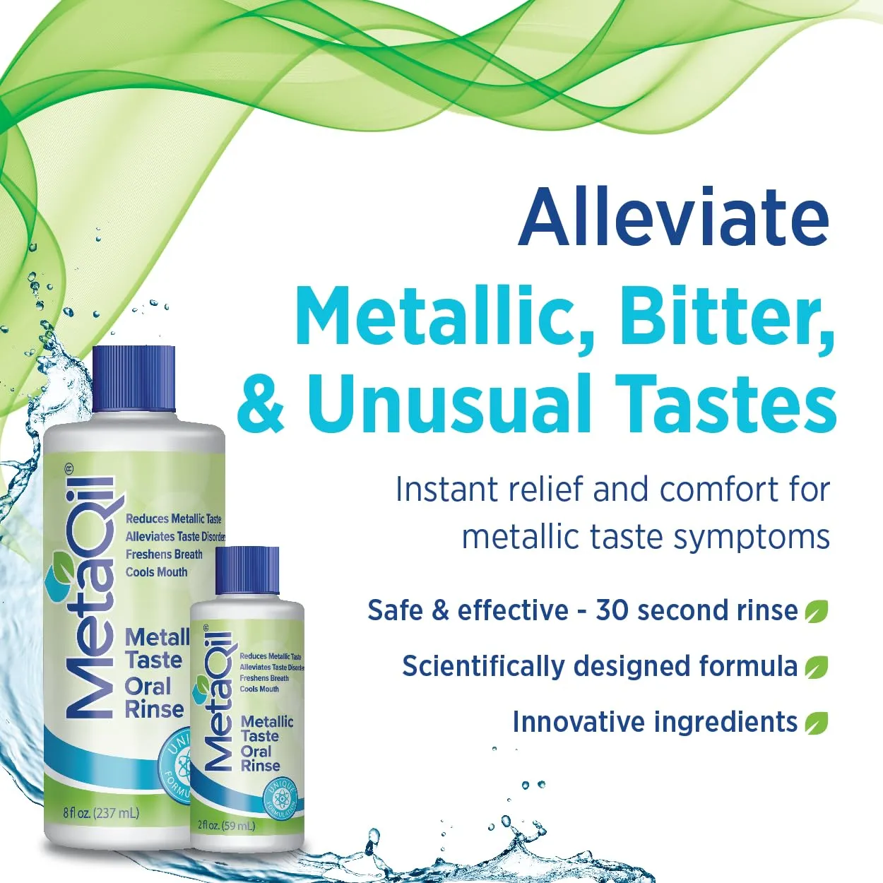Oral Rinse, Proven to Relieve Metallic, Bitter and Other Taste Disorders, Made from 8 Core Ingredients, Cools and Freshens Breath, Available in 8 oz Bottle, 1 Count