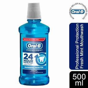 Oral-B Pro-Expert 24 Hour Professional Protection Fresh Mint Mouthwash, 500ml