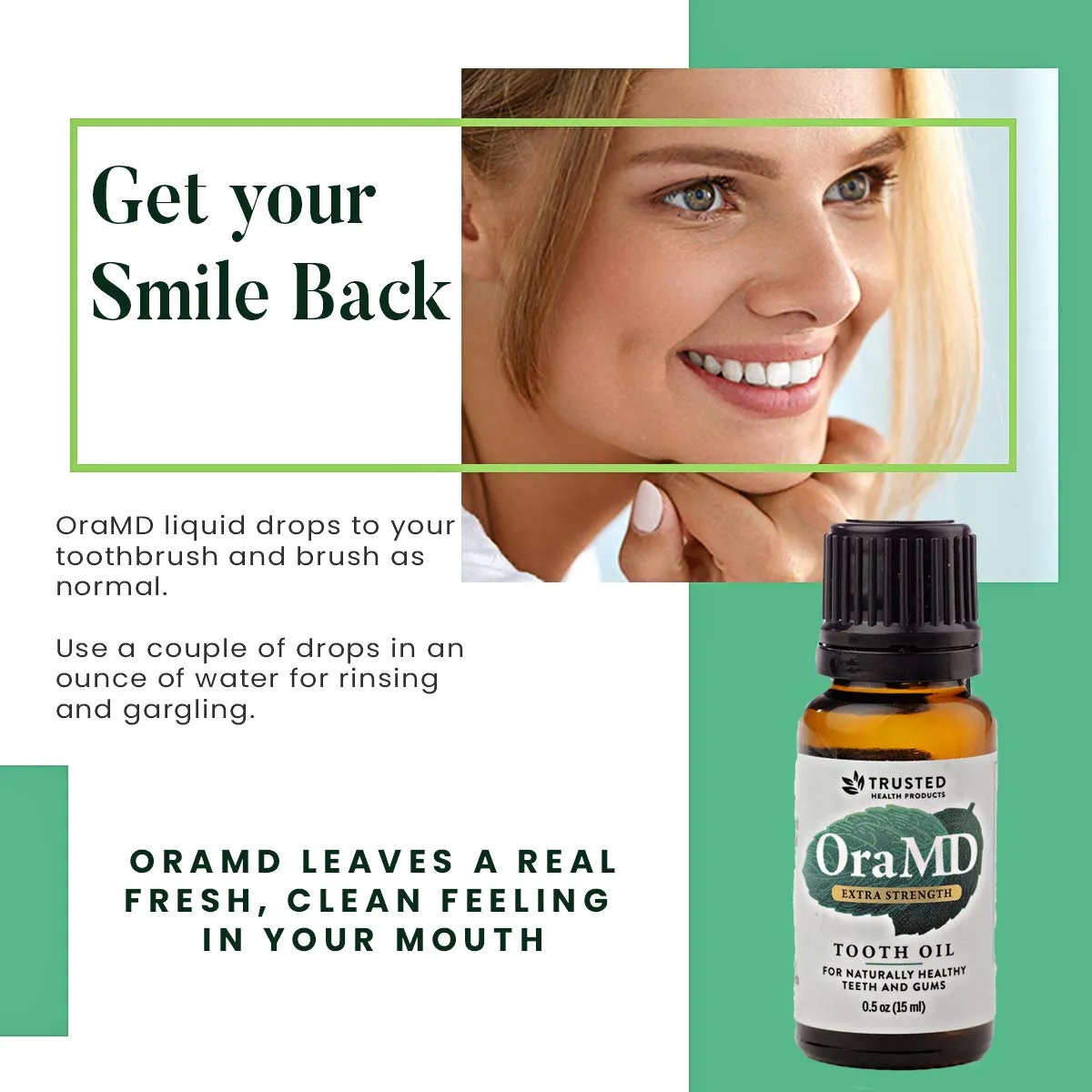 OraMD Extra Strength Tooth Oil - Healthy Gums, Fresh Breath and Helps with Sensitive Teeth - All-Natural Solution Better Than Mouthwash (1-Pack)
