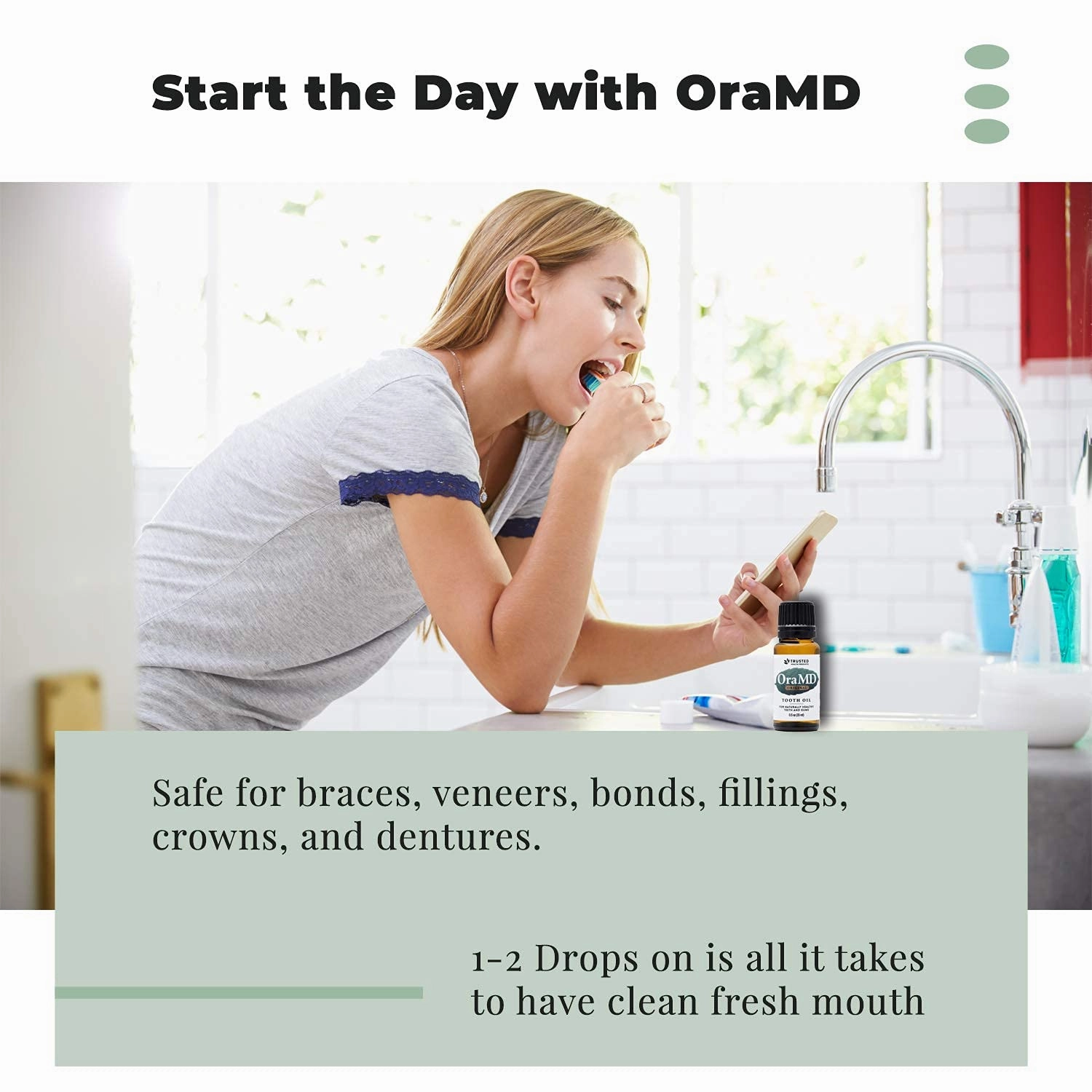 OraMD Extra Strength Peppermint Oil - Oral Care, Tooth Cleaning Agent, Adult