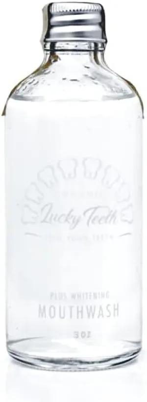 Organic MouthWash - Plus WHITENING - Whitens, Refreshes. Food Grade Peroxide   Essential Oils. Vegan and Cruelty Free. Glass Jar 16 OZ (Refill 3 oz)