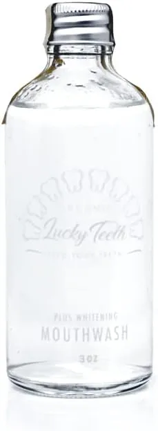 Organic MouthWash - Plus WHITENING - Whitens, Refreshes. Food Grade Peroxide   Essential Oils. Vegan and Cruelty Free. Glass Jar 16 OZ (Refill 3 oz)