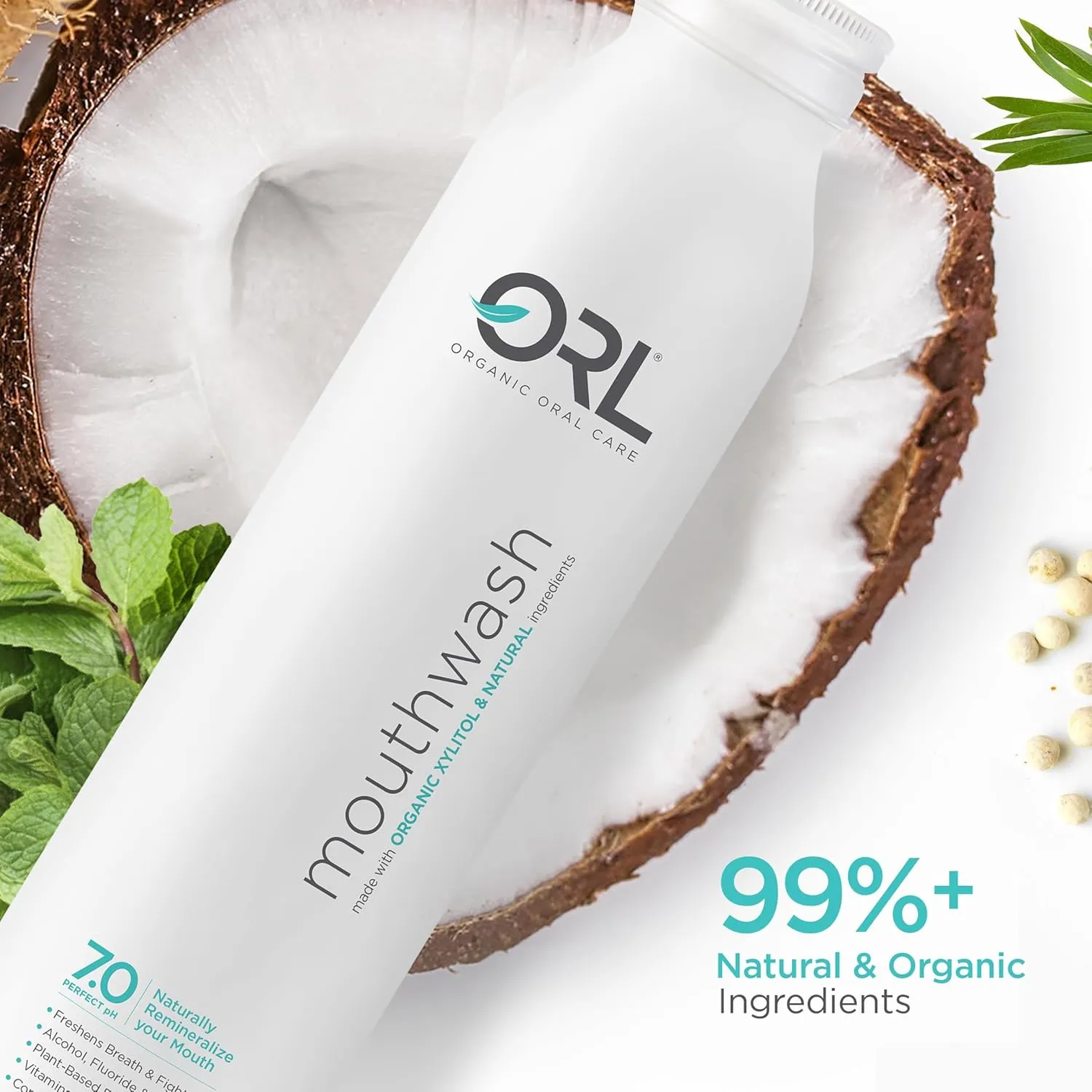 ORL Natural & Organic Mouthwash Uniquely Formulated to Clean Your Mouth Whiten Your Teeth Strengthen Tooth Enamel