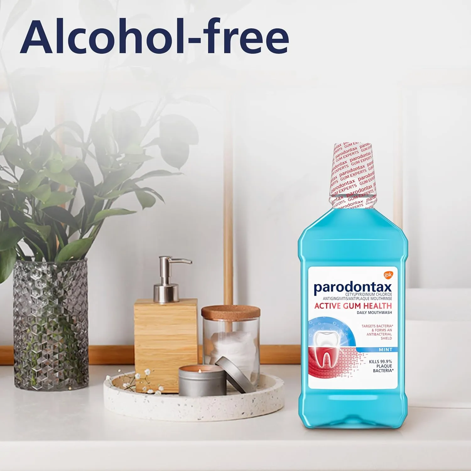 Parodontax Active Gum Health Mouthwash, Antiplaque and Antigingivitis Mouthwash, Mint, 3x16.9 Fl Oz