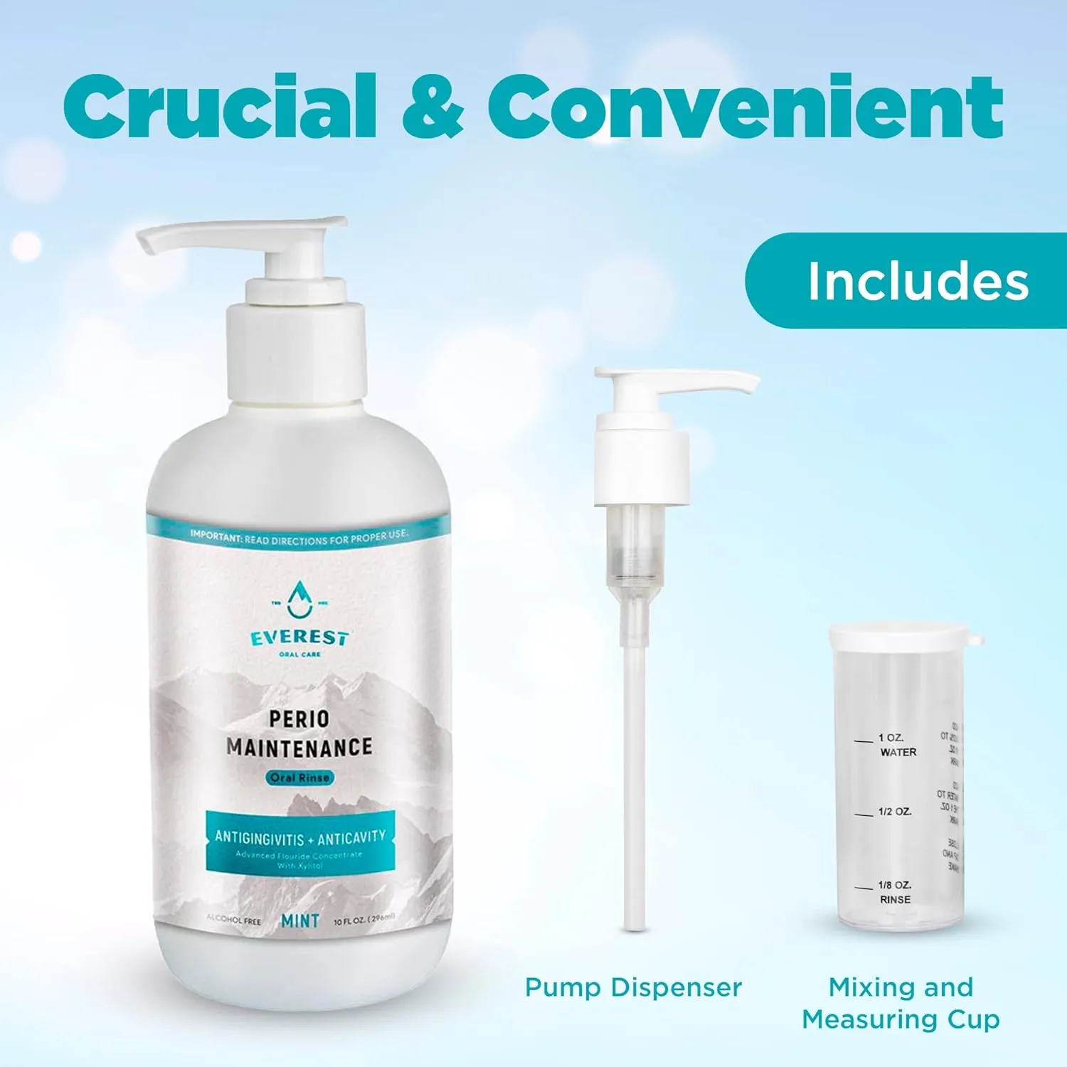 Perio Maintenance Alcohol Free Mouthwash – Concentrated Mouthwash for Bad Breath, Plaque, Sensitive Teeth, and Gingivitis or Gum Disease - Stannous Fluoride Rinse by Everest Oral Care