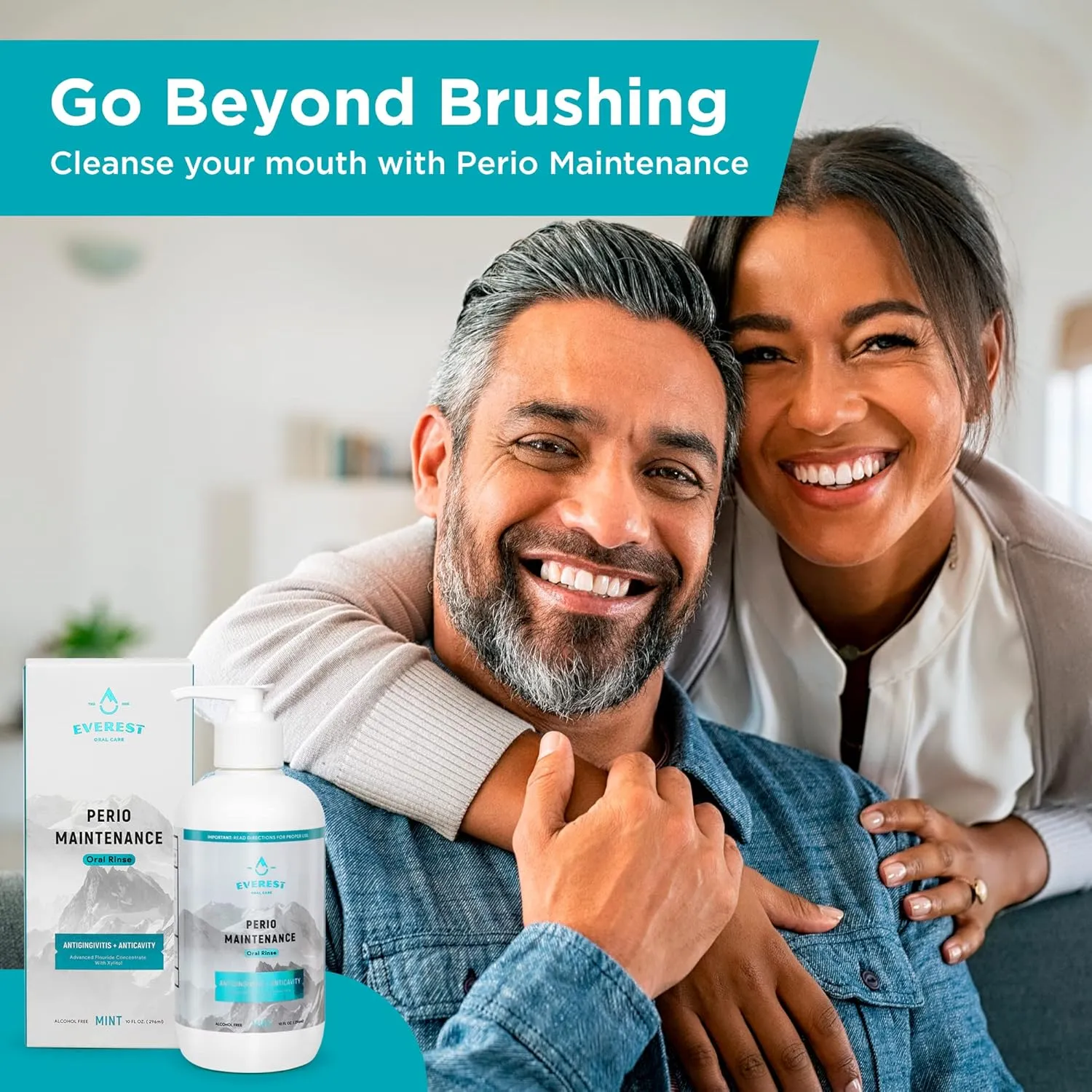 Perio Maintenance Alcohol Free Mouthwash – Concentrated Mouthwash for Bad Breath, Plaque, Sensitive Teeth, and Gingivitis or Gum Disease - Stannous Fluoride Rinse by Everest Oral Care