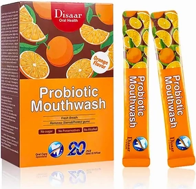 Probiotic Mouthwash Removes Tooth Stains Soft Cool Mouth Feeling Protect Clean Deodorant Teeth 0.11fl.oz X 20pcs (Orange - Fresh Breath & Remove Stain & Protect Gum)