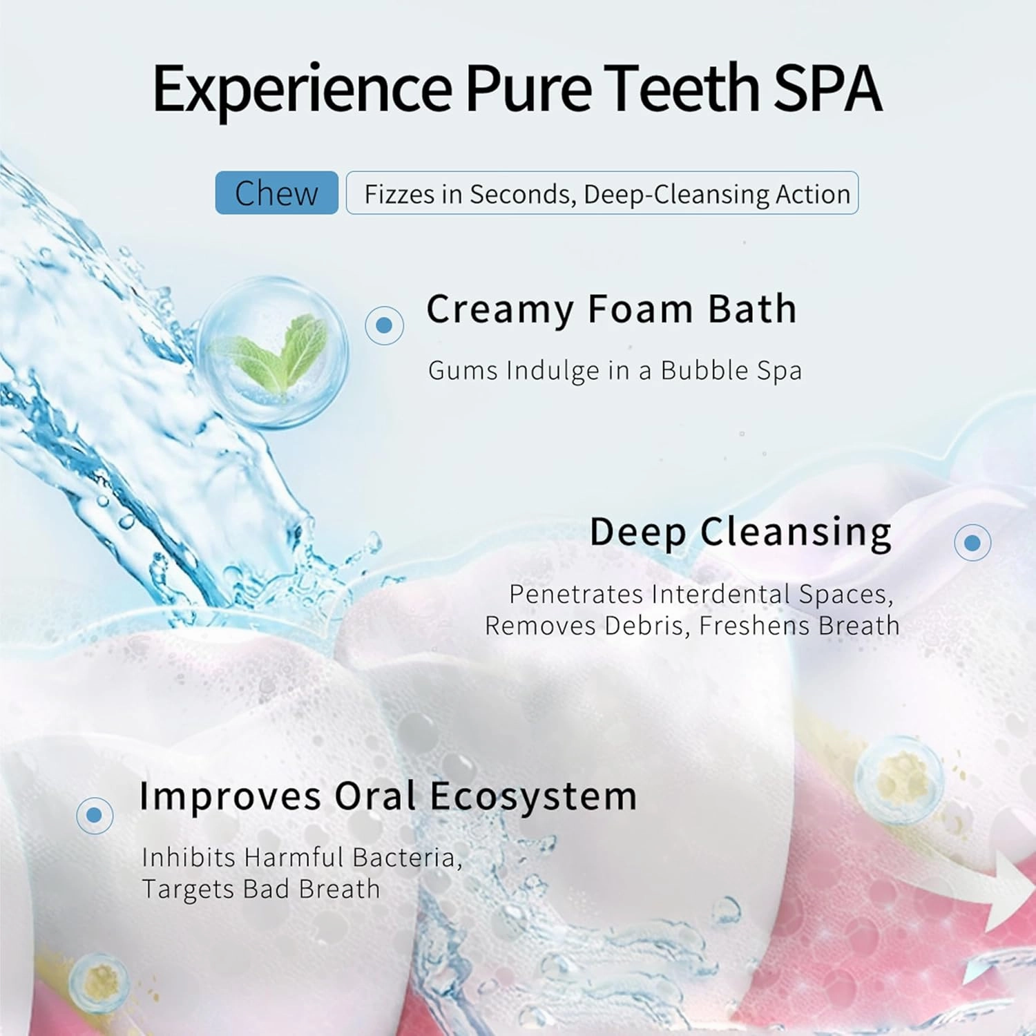 Probiotic mouthwash Tablets for Fresh Breath and Oral Health, whiten Teeth, Support Healthy Gums and Oral microbiota, Environmentally Friendly and Portable Oral Care. (Morning Mint,2PCS)